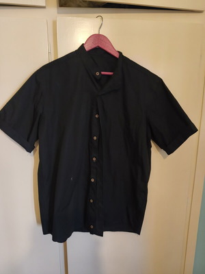 Men's cotton short-sleeve shirt XL black, new