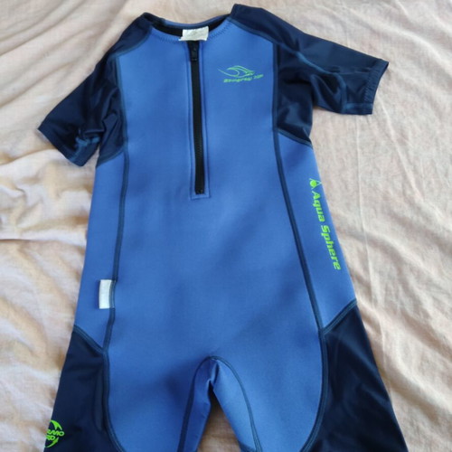Neoprene swimsuit for ages 8-10 like new, blue