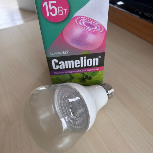 LED Grow Light Bulb Camelion 15W used, E27 for indoor plants