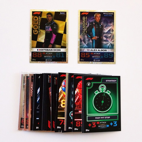 Topps F1 Turbo Attax 2023 green metal tin with 40 cards and 2 Limited like new