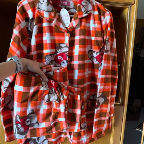 Fleece pajama set thick orange new XXXL