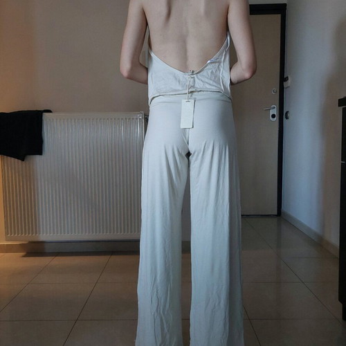 One-piece jumpsuit new size S, beige with open back