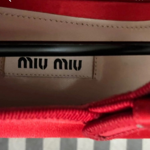 Miu Miu satin red platform ballerinas size 41 new