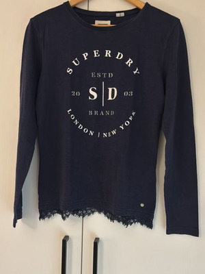 Superdry long-sleeve cotton shirt like new, blue, size S