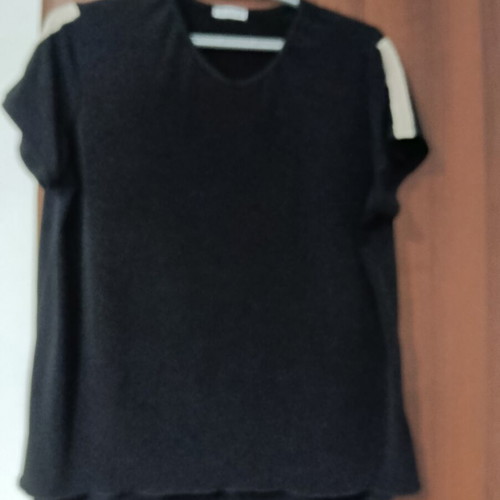 Xana short sleeve blouse with beige stripe
