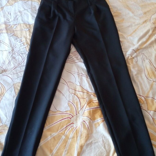 High-waisted office pants, black, size XL fitting Large