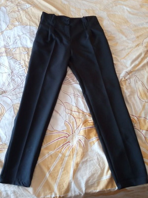 High-waisted office pants, black, size XL fitting Large