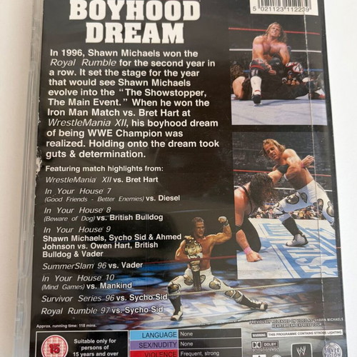 WWE Shawn Michaels Boyhood Dream 2005 Silver Vision DVD used, good condition