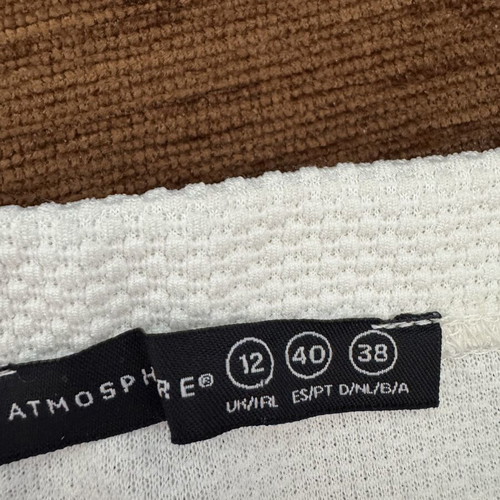 White midi skirt with mesh detail, size L, like new