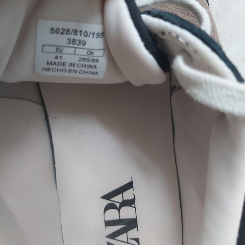 Zara women's sneakers used, size 41, black and beige