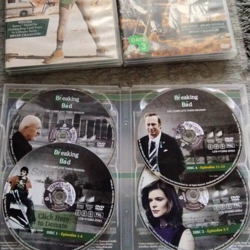 Breaking Bad seasons 1, 2, and 3 DVD set used with Greek subtitles