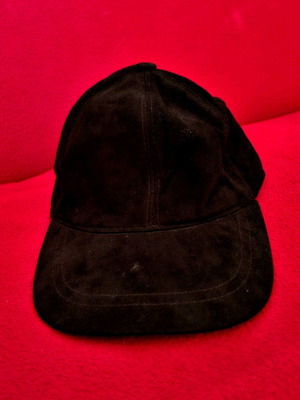 Σουέντ καπέλο Baseball Cap από αυθεντικό δέρμα - Μαύρο