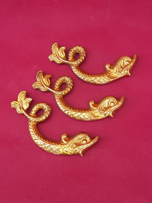 Brass whales used decorative set