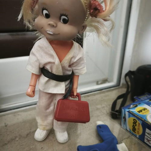 Lyra Sport Billy vintage doll with suitcase and clothes