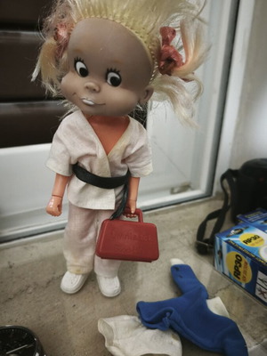 Lyra Sport Billy vintage doll with suitcase and clothes