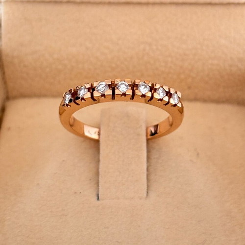 Half-Eternity Ring Rose Gold K18 with Diamonds like new