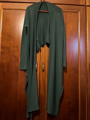 Dark green cardigan tied around the waist like new