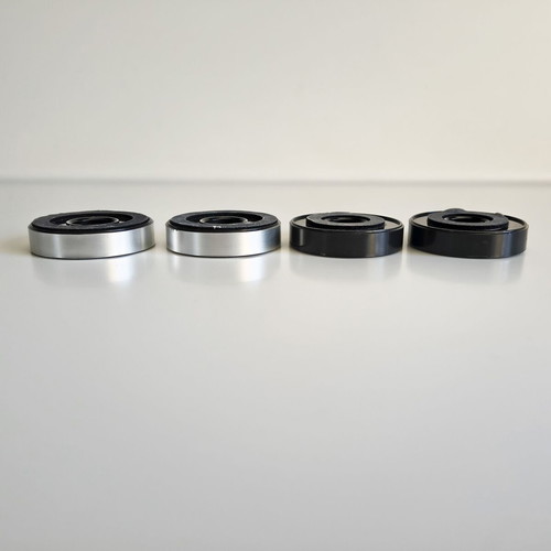 Set of 4 plastic Hi-Fi device feet, 2 silver & 2 black, 55x13 mm