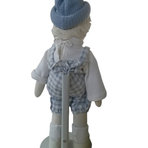 Vintage handmade cloth doll with painted face, like new collectible