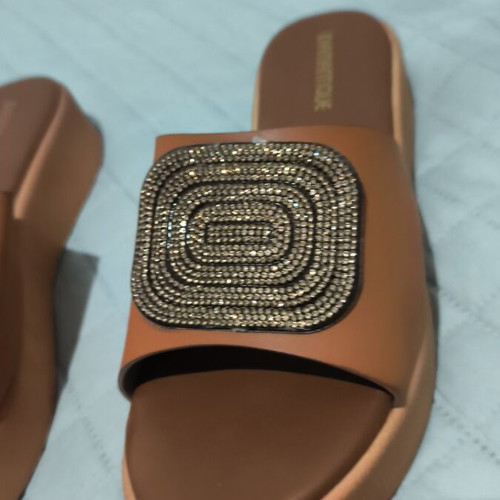 Summer platform sandals, tan color, size 38