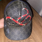Gucci Kingsnake Print GG Supreme Baseball Hat used, bad condition