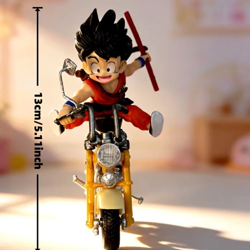Dragon Ball Z Son Goku figure with yellow motorcycle new