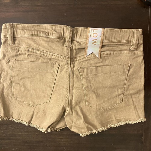 Tally Weijl low-rise shorts with fringes, XS, beige brown