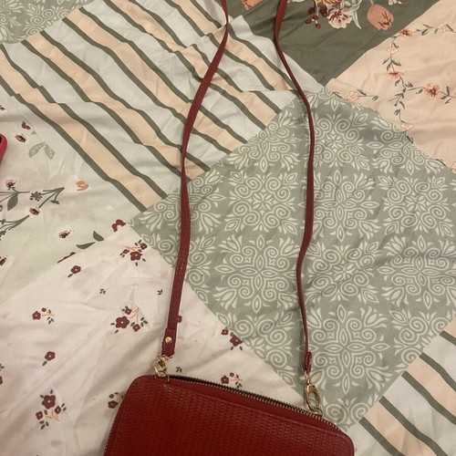 Women's crossbody bag red, new, convertible to wallet