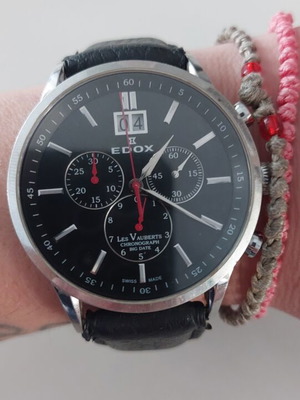 Edox Les Vauberts Chronograph Big Date watch like new, Swiss made