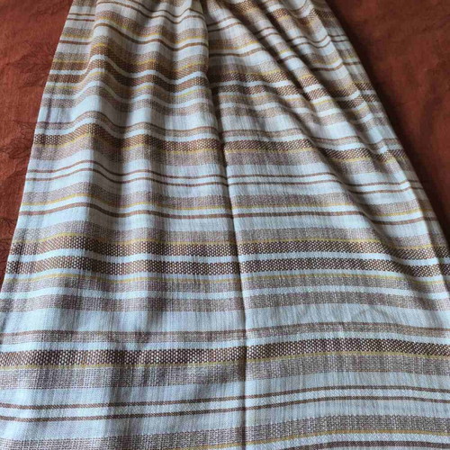 Rustic window curtains, set of 2, ecru and brown