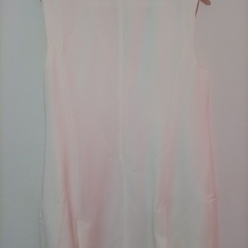 Zara Basic modern long sleeveless jacket with shoulder pads, off-white