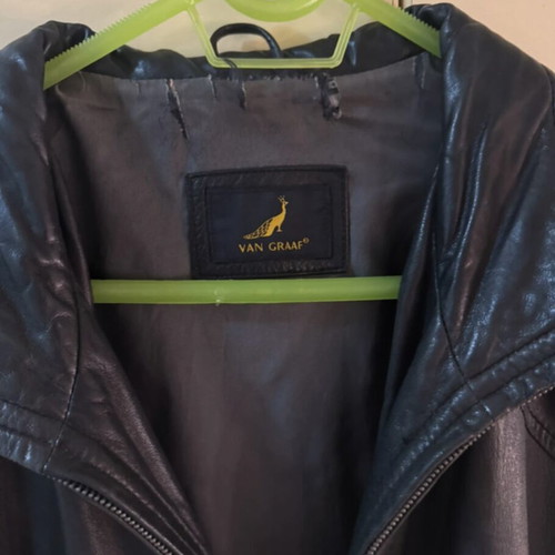 Van Graaf women's leather bomber jacket used, size L, black