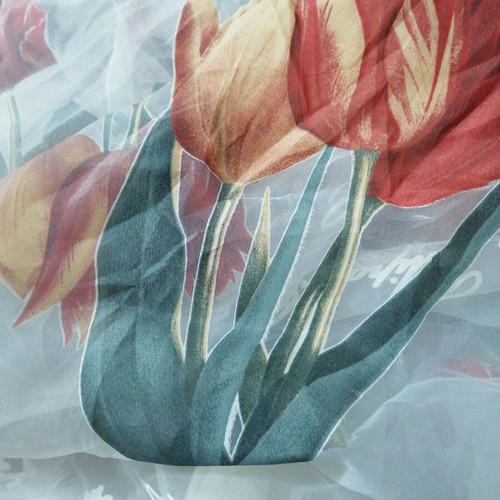 Fabric of artificial silk and polyester, transparent, new
