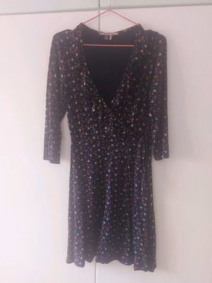Attrattivo floral dress like new, dark blue with multicolor patterns
