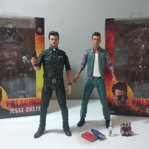 NECA Preacher 2 figures used, with boxes and accessories