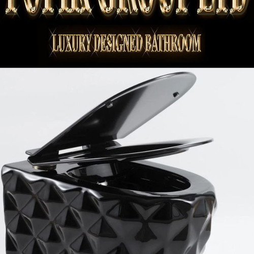 Luxury Black Diamond Wall Hung Toilet new, matte black ceramic