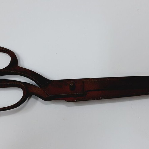Large Hand-Forged Iron Scissors 27 cm, used, rustic industrial style