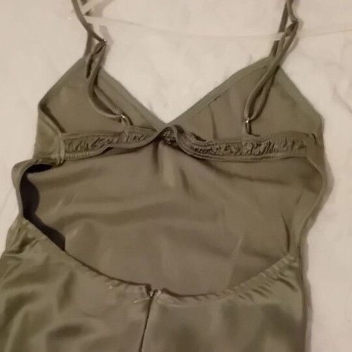Pink Woman long satin dress like new, khaki