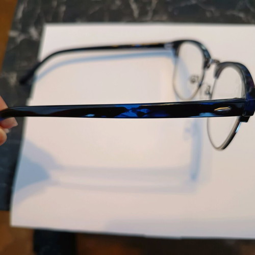 Women's eyeglass frame used, blue and silver