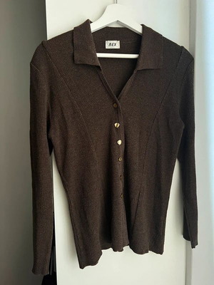 BEX brown cardigan 50% wool with buttons size M like new