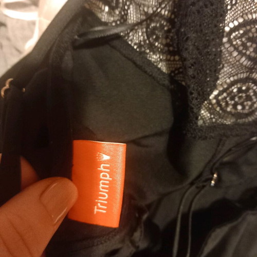 Triumph black short nightdress like new with back lace-up