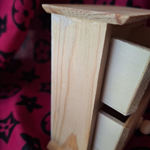 Wooden decorative drawer box for dollhouse