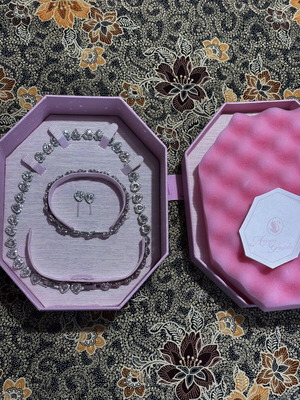 Swarovski X Ariana Grande jewelry set new, pink and silver crystals