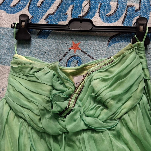 Kathy Heyndels dress used, small, light green, strapless