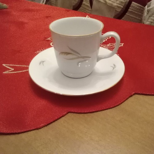 Coffee cups new set of 6 with leaf design