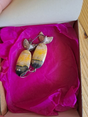 Vintage earrings handmade, like new, fish design