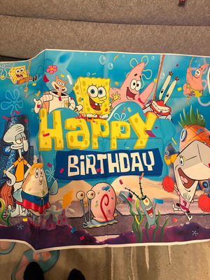 Είδη πάρτι Bob Σφουγγαράκης καινούργια, σετ με σακουλίτσες, μπαλόνια και banner