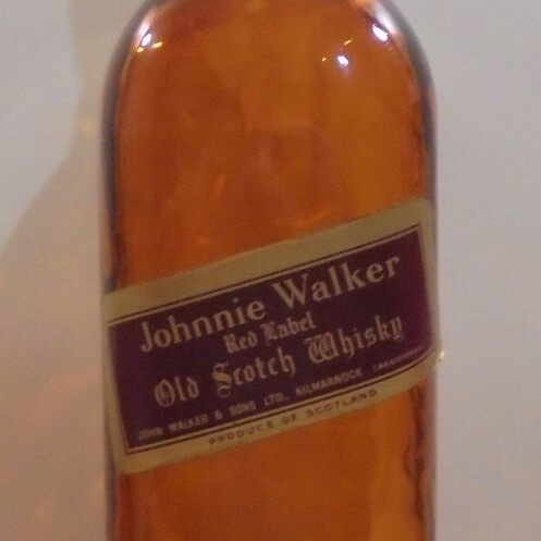 Johnnie Walker Red Label old promotional bottle used, sealed, empty