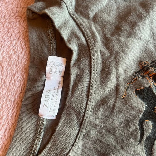 Zara T-shirt, green and grey, size L