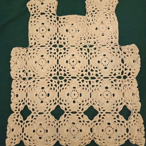 Handmade summer sleeveless crochet top XL like new, white